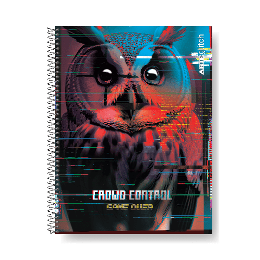 [336483] CUADERNO ARTE GLITCH 22X29.7 80H CUADRICULADO TAPA SEMI RIGIDA