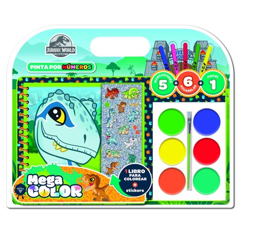 [6001] BLISTER VERTICE MEGA COLOR PINTA POR NUMERO JURASSIC WORLD
