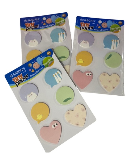 [1183] NOTAS ADHESIVAS SABONIS 1183 DIVERTIDAS X 120 VARIOS MOTIVOS