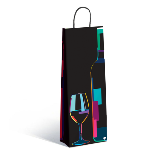 [44401704] BOLSA RP COLOR VINO BOTELLA 14X08X40