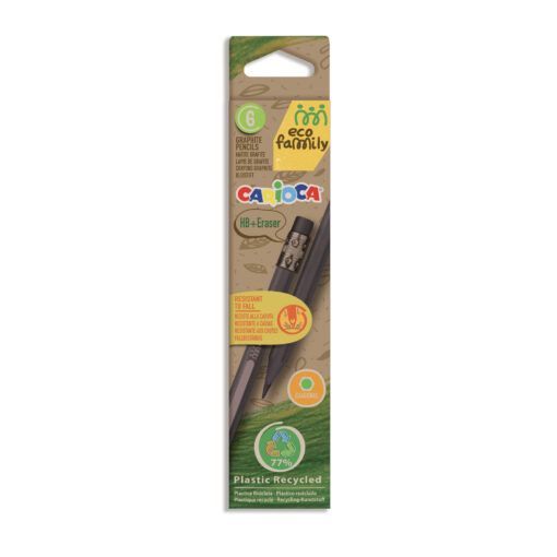 [43091] LAPIZ GRAFITO CARIOCA ECOFAMILY X6 HB CON GOMA