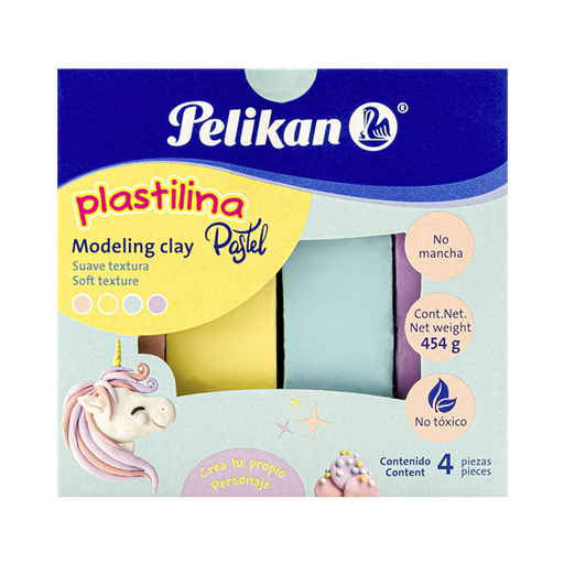 [06700140] PLASTILINA PELIKAN PASTEL SURTIDO X 4 (LLEVA 2 PAGA 1)