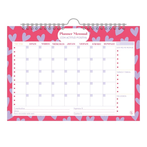 [8033] PLANNER MENSUAL RY 35X25 PERCHIRA 8033