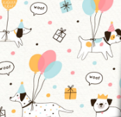 [5115] PAPEL MAG PARA REGALO 70X100 X10 5115  PERRITOS
