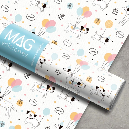 [5115] PAPEL PARA REGALO MAG 70X100 X10 5115  PERRITOS