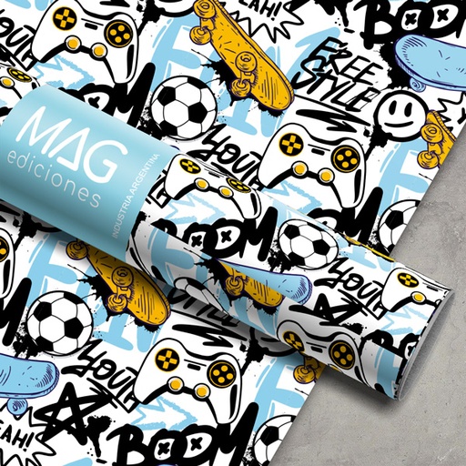 [5125] PAPEL PARA REGALO MAG 70X100 X10 5125 GAMES