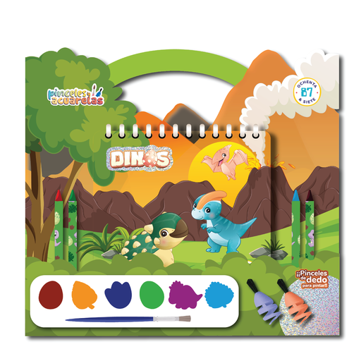 [9789878973760] SET 87 PINCELES Y ACUARELAS DINOS