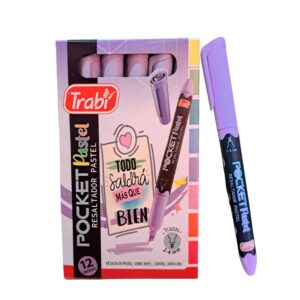 [TR12034] RESALTADOR TRABI POCKET PASTEL X12 VIOLETA