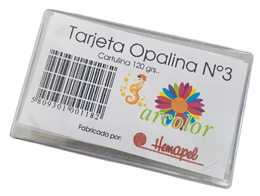 [TARPER] TARJETA OPALINA ARCOLOR CAJA ACRILICA Nº3 120grs X 100 CARTULINA