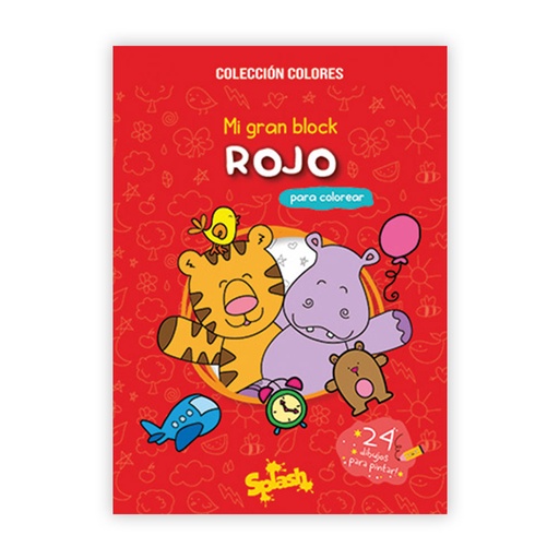 [6096] LIBRO MI GRAN BLOCK PARA COLOREAR ROJO
