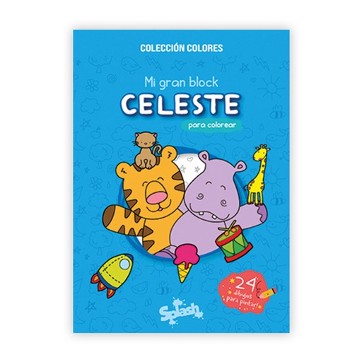 [6095] LIBRO MI GRAN BLOCK PARA COLOREAR CELESTE