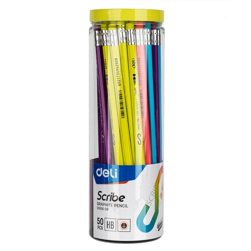 [U50806] LAPIZ GRAFITO DELI SCRIBE HB X50 CON GOMA