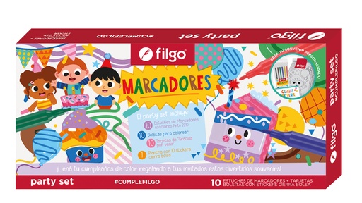 [PARTYSET-D6-CM2210] SET FILGO PARTY MARCADORES X10