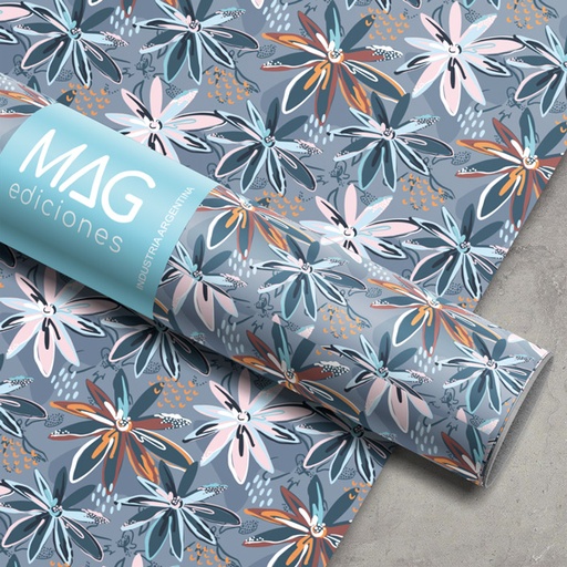 [13-5129-00] PAPEL PARA REGALO MAG 70X100 X10 5129 FLORES