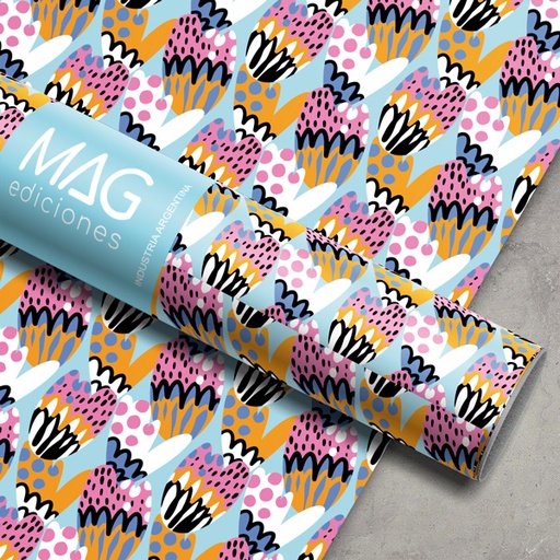[13-5128-00] PAPEL PARA REGALO MAG 70X100 X10 5128 COLORES Y FORMAS