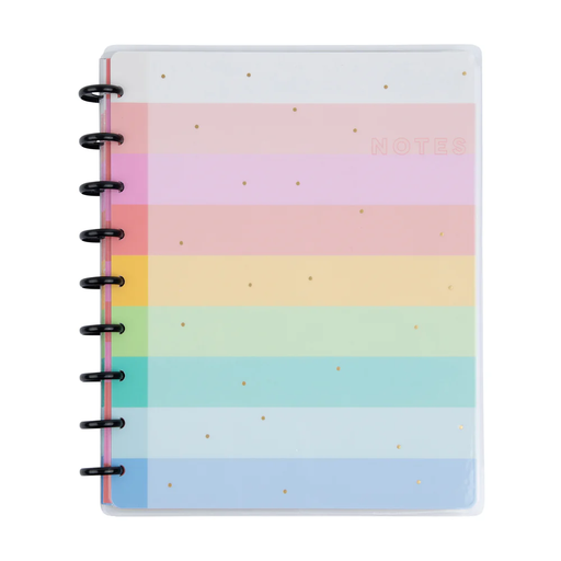[NPC-076] CUADERNO HAPPY NOTES ARCOIRIS 17X23CM RAYADO PUNTEADO CON DISCOS