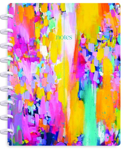 [NPC-103] CUADERNO HAPPY NOTES PINTURA OLEO 17X23CM RAYADO PUNTEADO CON DISCOS