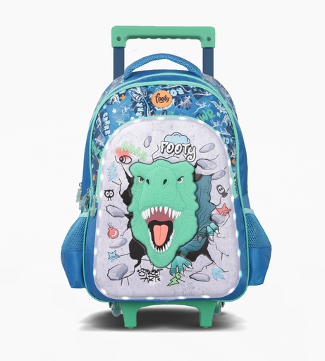 [F5411] MOCHILA FOOTY ESPALDA 18'' DINO GLOW CON LED
