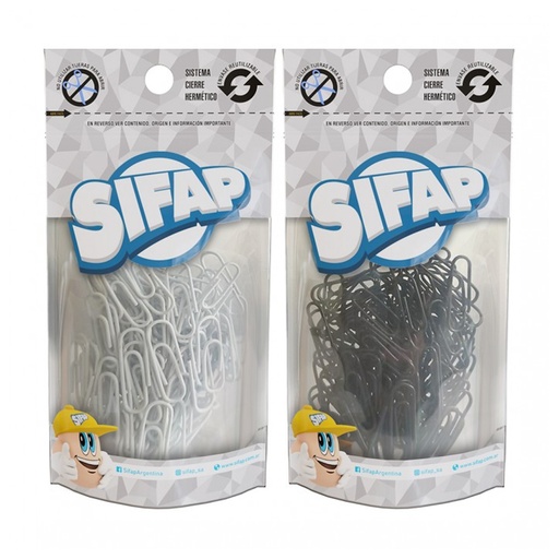 [23003300] CLIPS SIFAP FORRADOS Nº3 X100 BLISTER BLANCO Y NEGRO