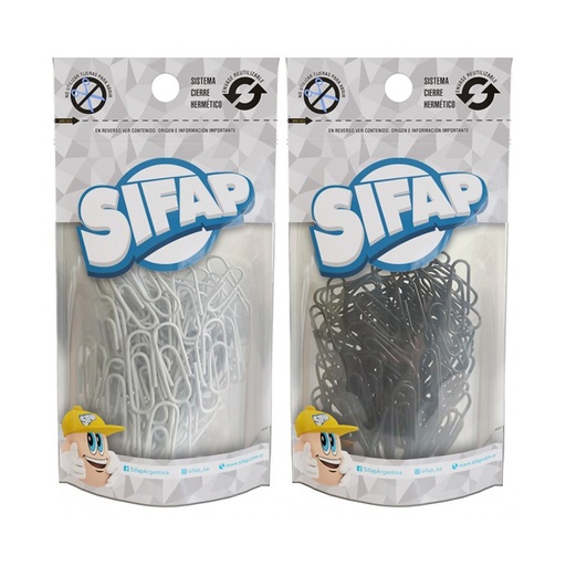[23006300] CLIPS SIFAP FORRADOS Nº6 X50 BLISTER BLANCO Y NEGRO