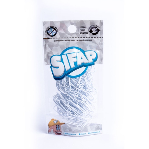[23006300] CLIPS SIFAP FORRADOS Nº6 X50 BLISTER BLANCO Y NEGRO