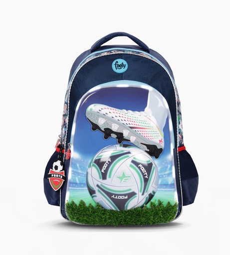 [F5363] MOCHILA FOOTY ESPALDA 18"  CON LED CHAMPIOS LEAGUE