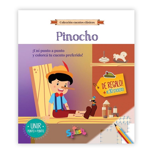 [8001] LIBRO SPLASH COLECCION CUENTOS CLASICOS PUNTO A PUNTO PINOCHO