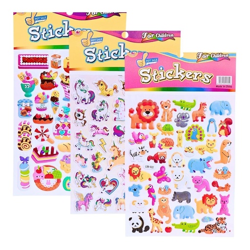 [25599] STICKERS COLOURS CON RELIEVE VARIOS DISEÑOS