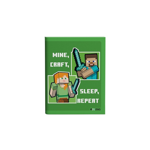 [1202248] CUADERNO MOOVING 16X21 TAPA FLEXIBLE ABROCHADO 48 HOJAS MINECRAFT
