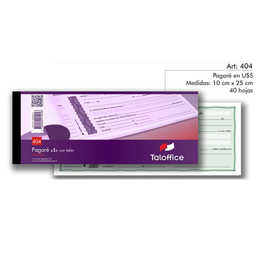 [404] TALONARIO TALOFFICE PAGARE EN DOLARES