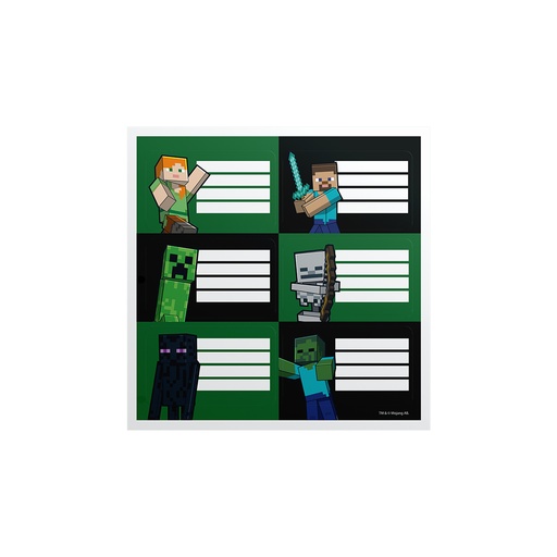 [1301248] ETIQUETAS MOOVING 2 PLANCHAS X6 MINECRAFT