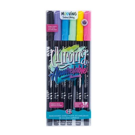 [3091806] MARCADOR MOOVING DOBLE PUNTA X6 ACUARELABLE