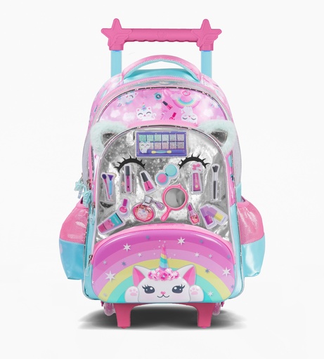 [F6331] MOCHILA FOOTY CON CARRO 18'' MAKE UP CON LUZ