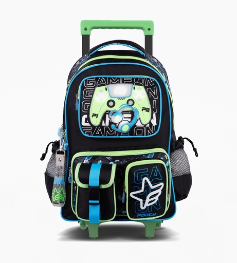 [F5391] MOCHILA FOOTY CON CARRO 18'' GAME ON CON LUZ