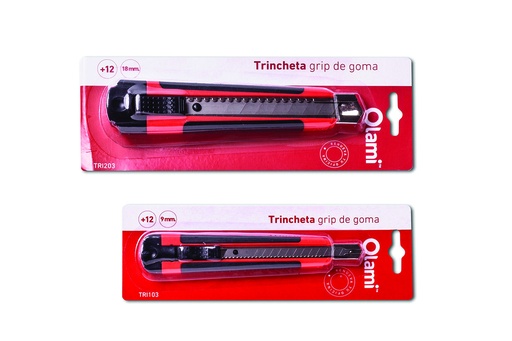 [TRI 203] CUTTER OLAMI METALICO 18MM CON GUIA Y GRIP DE GOMA