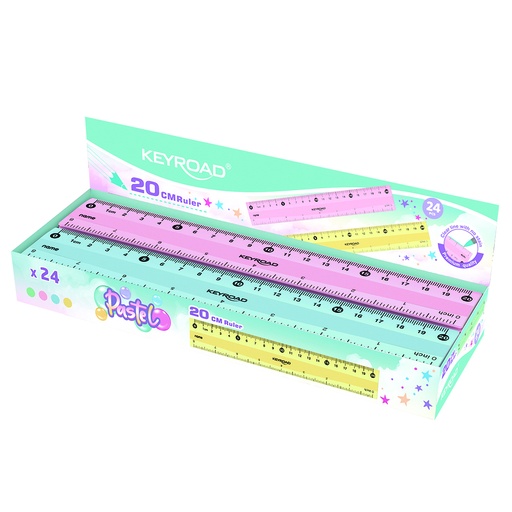[KR972537] REGLA KEYROAD PLASTICA X24 20CM PASTEL