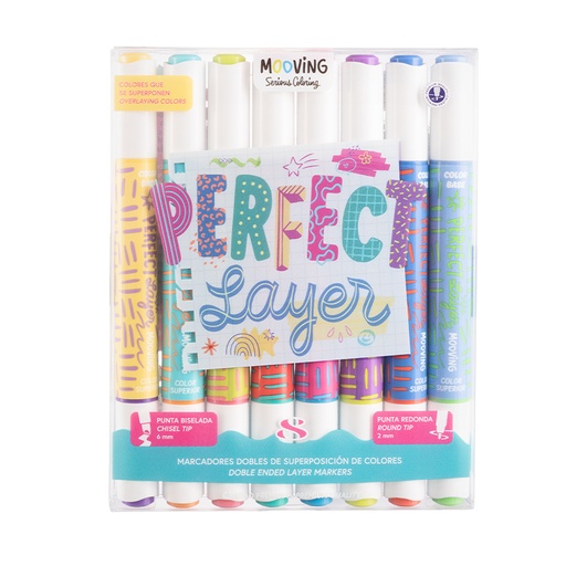 [3021408] MARCADOR MOOVING DOBLE PUNTA X8 PERFEC LAYER