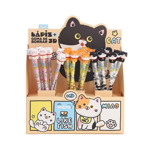 [WE4086] LAPIZ WERO CON TOPER MIAU X1