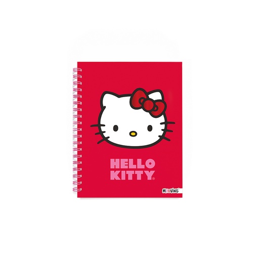 [1205165] CUADERNO MOOVING 16X21 TAPA DURA CON ESPIRAL 80 HOJAS HELLO KITTY