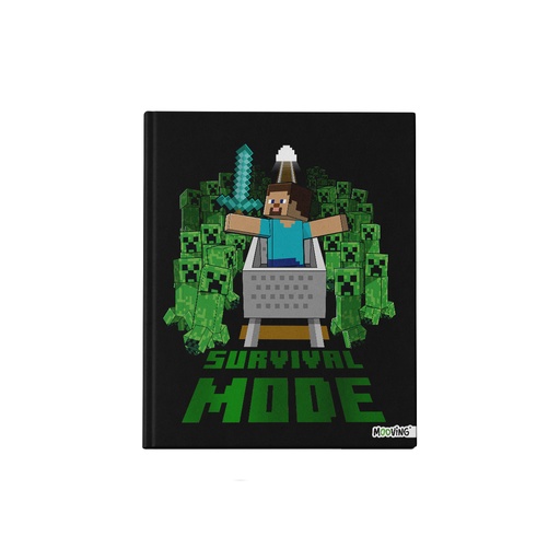 [1224248] CUADERNO MOOVING 19.5X24 TAPA DURA COSIDO 48 HOJAS MINECRAFT