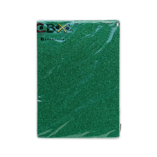 [M-78] GOMA EVA CBX GLITTER AUTOADHESIVA A4 X10 VERDE