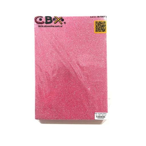 [M-43] GOMA EVA CBX GLITTER A4 AUTOADHESIVA X10 ROSA M-43