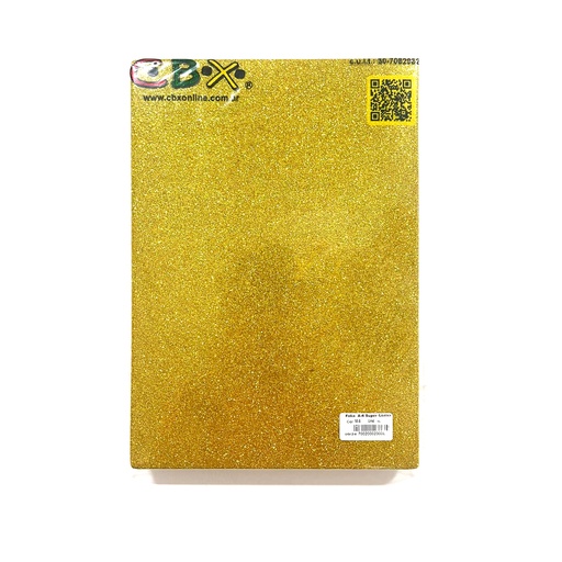 [M-8] GOMA EVA CBX GLITTER AUTOADHESIVA A4 X10 ORO