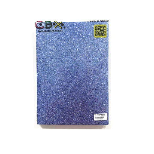 [M-60] GOMA EVA CBX GLITTER AUTOADHESIVA A4 X10 CELESTE
