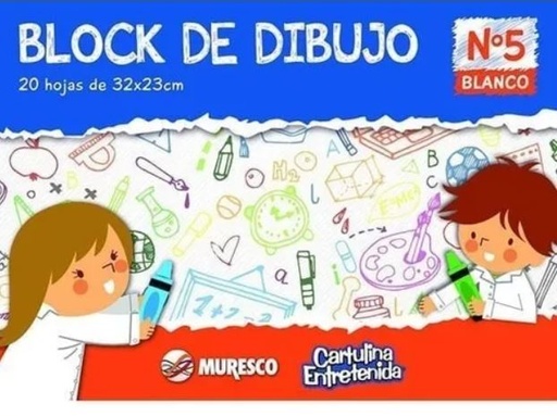 [0DK010321] BLOCK DE DIBUJO MURESCO Nº5 BLANCO X20H