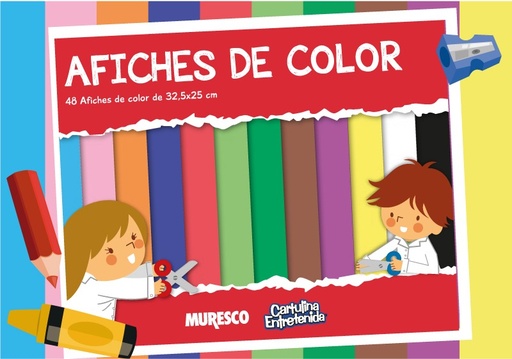 [0EJ076019] BLOCK MURESCO CARTULINA ENTRETENIDA 48 HOJAS PAPEL AFICHE VARIOS COLORES