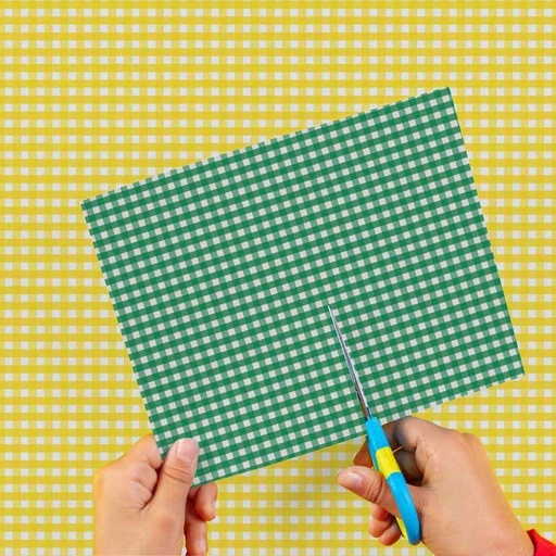 [0EI0260311] CARTULINA ENTRETENIDA MURESCO X10 CUADROS VERDE-AMARILLO