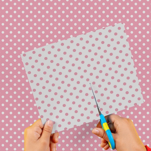 [0EI0260261] CARTULINA ENTRETENIDA MURESCO X10 LUNARES ROSA-BLANCO