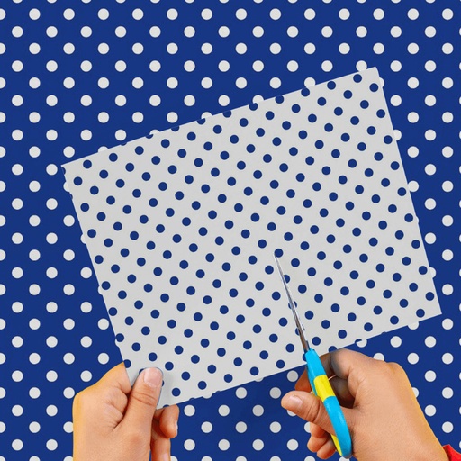 [0EI0260231] CARTULINA ENTRETENIDA MURESCO X10 LUNARES AZUL-BLANCO