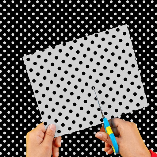 [0EI02602101] CARTULINA ENTRETENIDA MURESCO X10 LUNARES NEGRO-BLANCO